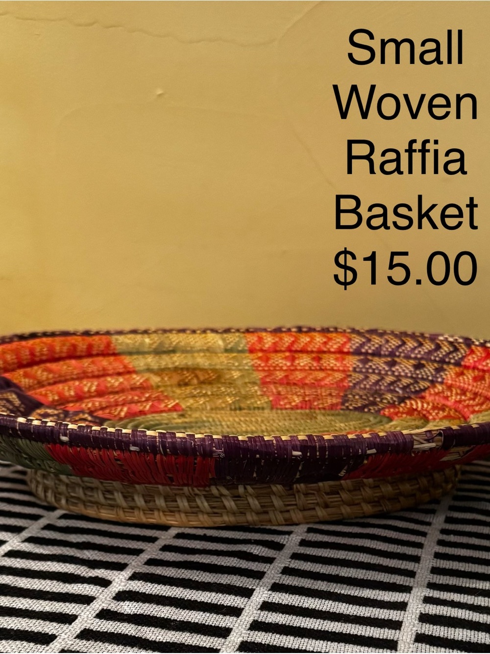 Hand woven Raffia Basket Dish